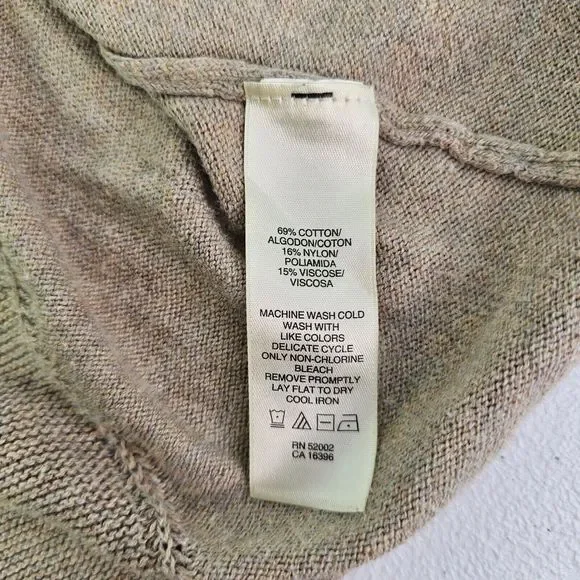 DKNY Jeans Women's XS Beige Open Front Shawl Collar Light Long Sleeve Cardigan - Picture 9 of 12